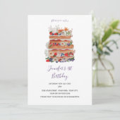 Invitation d'anniversaire Vintage Cake (Debout devant)