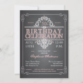 Invitation d'anniversaire vintage Chalkboard (Devant)