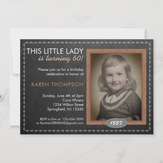 Invitation d'anniversaire vintage Chalkboard (Devant)
