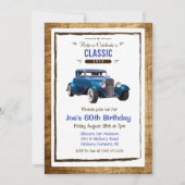 Invitation d'anniversaire vintage de voiture class (Devant)