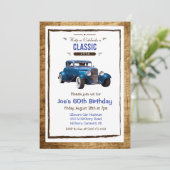 Invitation d'anniversaire vintage de voiture class (Debout devant)