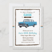 Invitation d'anniversaire vintage de voiture class (Devant)