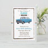 Invitation d'anniversaire vintage de voiture class (Debout devant)