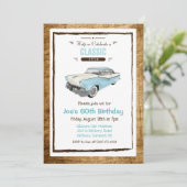 Invitation d'anniversaire vintage de voiture class (Debout devant)