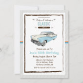 Invitation d'anniversaire vintage de voiture class (Devant)