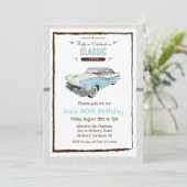 Invitation d'anniversaire vintage de voiture class (Debout devant)