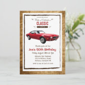 Invitation d'anniversaire vintage de voiture class (Debout devant)