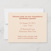 Invitation d'anniversaire vintage fille sur ballon (Dos)