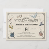 Invitation d'anniversaire vintage Harry Potter pou (Devant)