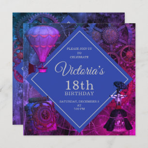 Invitation d'anniversaire Vintage industrielle chi