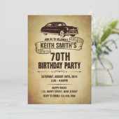 Invitation d'anniversaire vintage - N'importe quel (Debout devant)