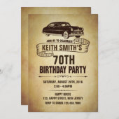 Invitation d'anniversaire vintage - N'importe quel (Devant / Derrière)