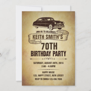 Invitation d'anniversaire vintage - N'importe quel