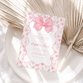 Invitation d'anniversaire vintage Pink Bow Elegant