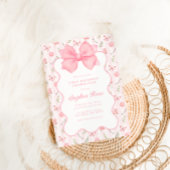 Invitation d'anniversaire vintage Pink Bow Elegant