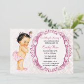 Invitation d'anniversaire vintage pour bébé (Debout devant)