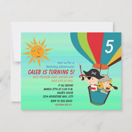 Invitation d'anniversaire vintage pour enfants ave (Devant)