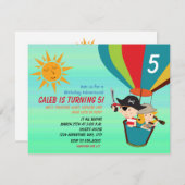 Invitation d'anniversaire vintage pour enfants ave (Devant / Derrière)