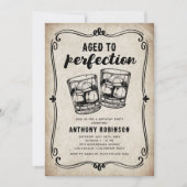 Invitation d'anniversaire vintage pour Whiskey (Devant)