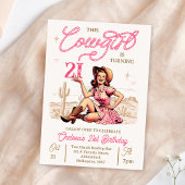 Invitation d'anniversaire vintage rose Brown
