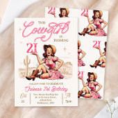 Invitation d'anniversaire vintage rose Brown