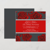 Invitation d'anniversaire Vintage Rose Noir Rouge (Devant / Derrière)