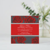 Invitation d'anniversaire Vintage Rose Noir Rouge (Debout devant)