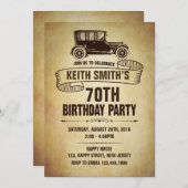 Invitation d'anniversaire vintage - Tout âge (Devant / Derrière)