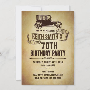 Invitation d'anniversaire vintage - Tout âge