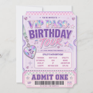 Invitation d'anniversaire VIP Concert Purple