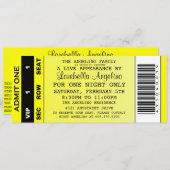 Invitation d'anniversaire VIP (Jaune) (Devant / Derrière)