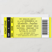 Invitation d'anniversaire VIP (Jaune) (Devant)