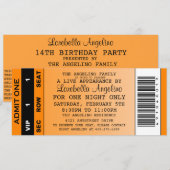 Invitation d'anniversaire VIP (Orange) (Devant / Derrière)