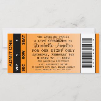 Invitation d'anniversaire VIP (Orange)