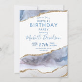 Invitation d'anniversaire virtuelle Blue & Gold Ag (Devant)