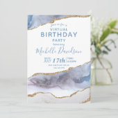 Invitation d'anniversaire virtuelle Blue & Gold Ag (Debout devant)