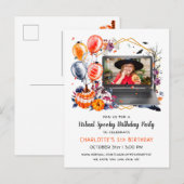 Invitation d'anniversaire virtuelle pour Halloween (Devant / Derrière)