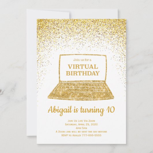 Invitation d'anniversaire virtuelle, Quarantine An (Devant)