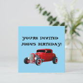 INVITATION D'ANNIVERSAIRE VOITURE CLASSIQUE (Debout devant)