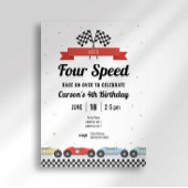 Invitation d'anniversaire voiture de course vintag