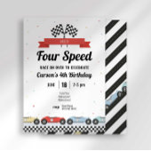Invitation d'anniversaire voiture de course vintag