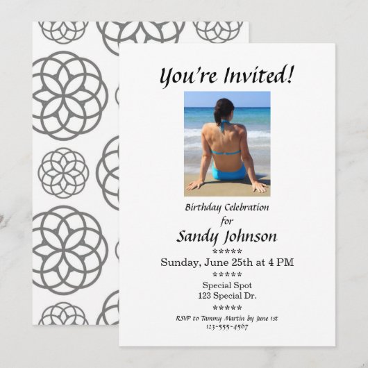 Invitation d'anniversaire Vous êtes invité Sur mes (Devant / Derrière)