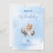 Invitation d'anniversaire voyage en avion (Devant)