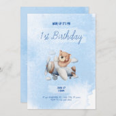 Invitation d'anniversaire voyage en avion (Devant / Derrière)