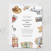 Invitation d'anniversaire Voyage Monde (Devant)