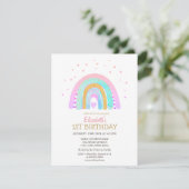 Invitation d'anniversaire Watercolor Cool Rainbow (Debout devant)
