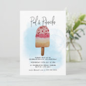 Invitation d'anniversaire Watercolor Summer Pool & (Debout devant)