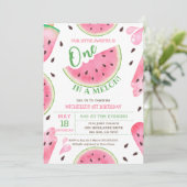 Invitation d'anniversaire Watermelon One In A Melo (Debout devant)