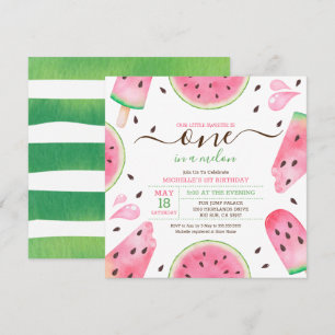 Invitation d'anniversaire Watermelon One In A Melo