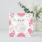 Invitation d'anniversaire Watermelon One In A Melo (Debout devant)